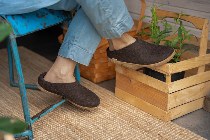 glerups Slip-on with natural rubber sole - honey Slip-on with rubber sole Nature brown