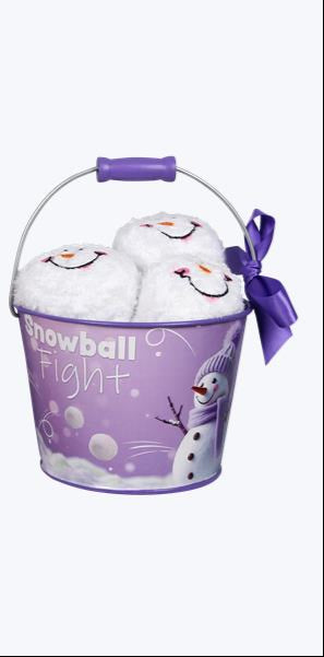 Snowball Fight Tin Bucket W/6 Snowballs #96023
