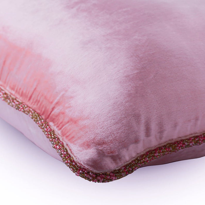Soft Pink Shimmer - Light Pink Velvet Throw Pillow Cover