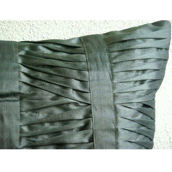 Sonic Waves - Dark Gray Art Silk Decorative Euro Sham