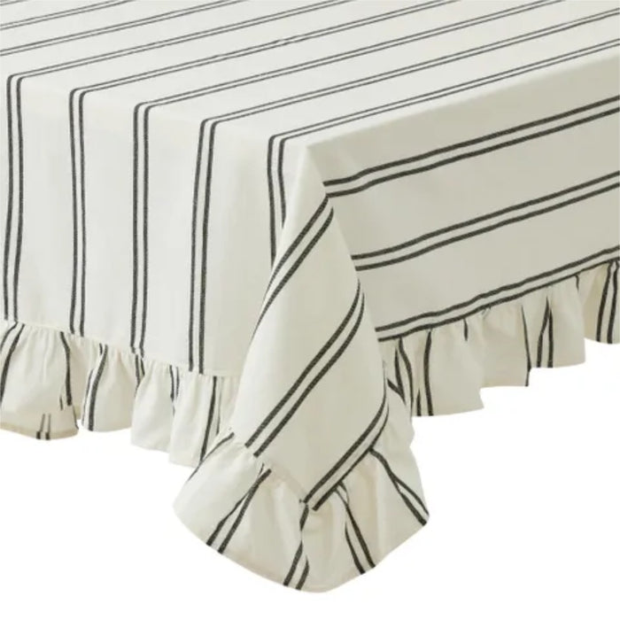 Sophie Cotton Tablecloth | Ivory/Black | 150x250cm