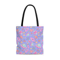 Stylish Space Tote Bag (Purple) features a vibrant cosmic design, perfect for gym or beach outings.