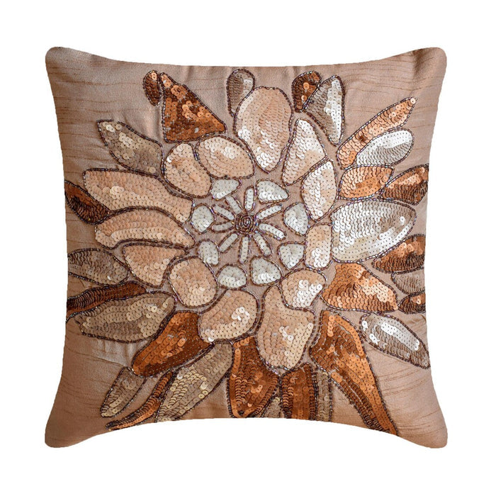 Spark Attraction - Peach Art Silk Decorative Euro Sham