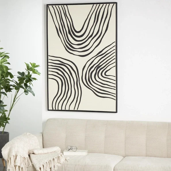 Spiral Black Wooden Framed Wall Art