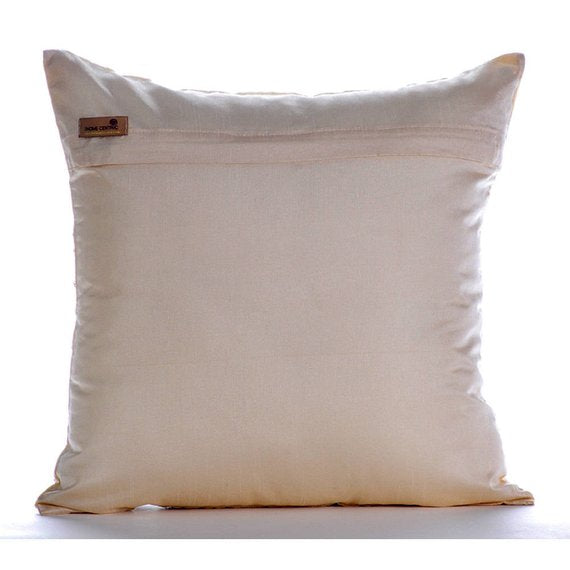 Splendor - Beige Art Silk Throw Pillow Cover