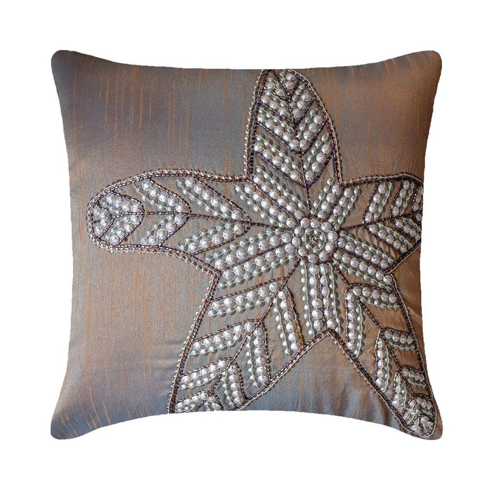 Starfish Sparkle - Two Tone Orange Purple Art Silk Decorative Euro Sham