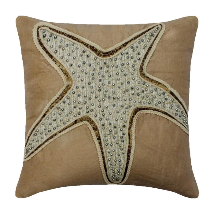Starfish Spectrum - Beige Linen Decorative Euro Sham