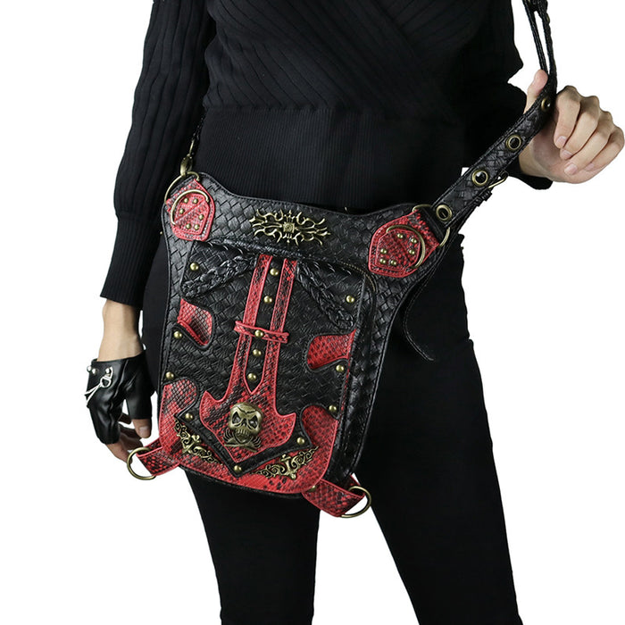 Steam Punk Skull Gothic Waist Leg Purse Bag