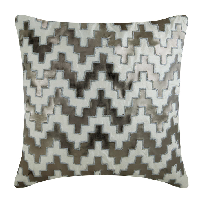 Steely Progress Applique Throw Pillow Cover