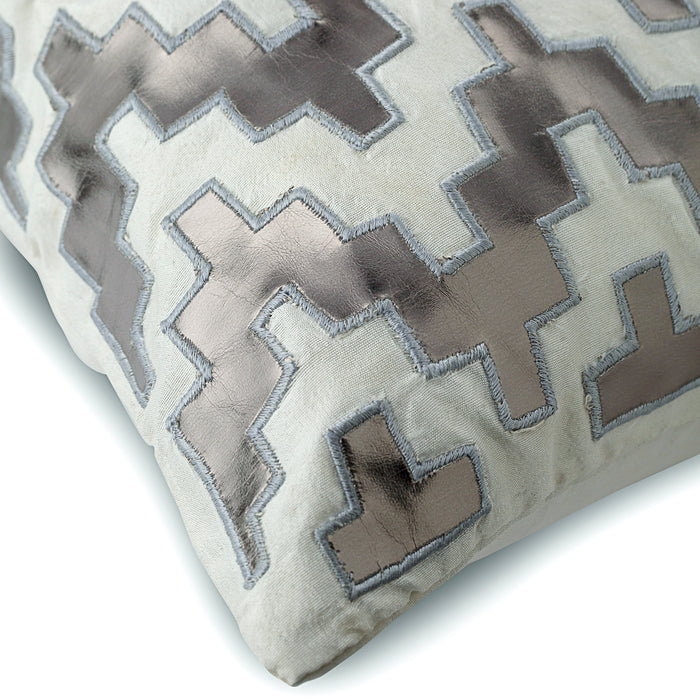 Steely Progress Lattice Throw Pillow Cover