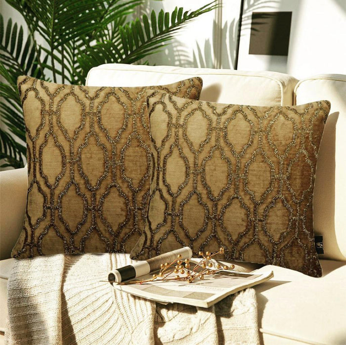 Stralight Gold - Gold Velvet Decorative Euro Sham