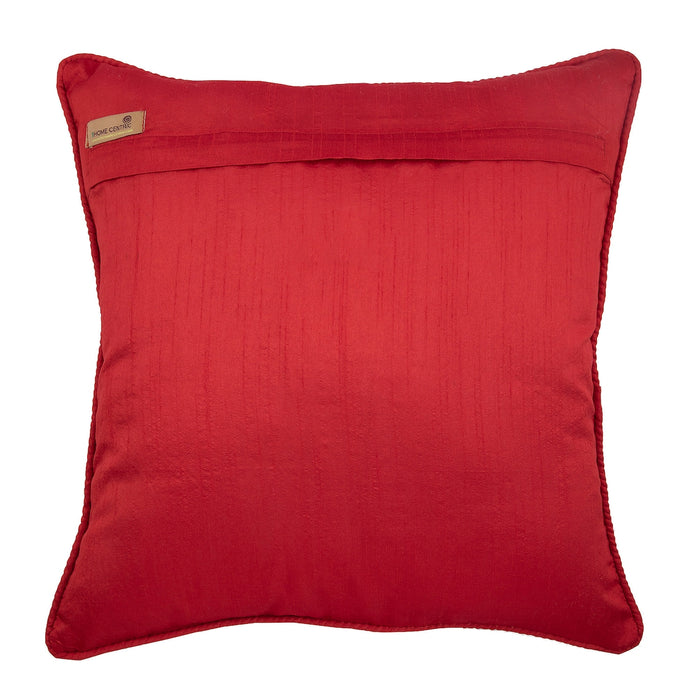 Stripe My Life - Red Silk Decorative Euro Sham