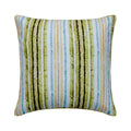 Stripe Up My LIfe - Green Jacquard Silk Throw Pillow Cover
