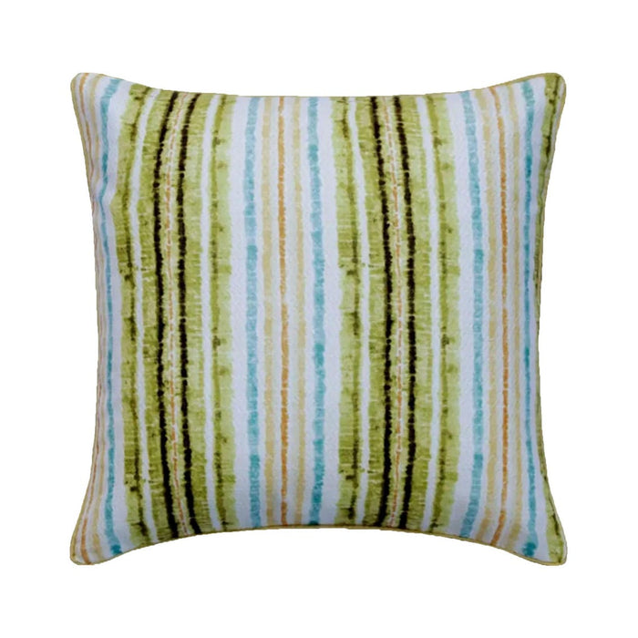 Stripe Up My LIfe - Green Jacquard Silk Throw Pillow Cover