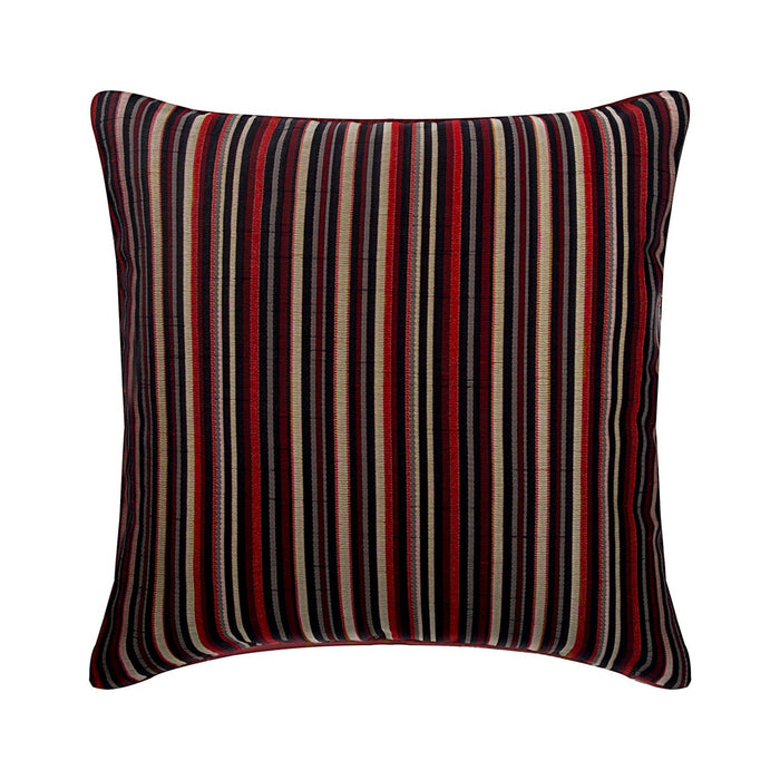 Striped Right - Red Silk Throw Pillow Cover