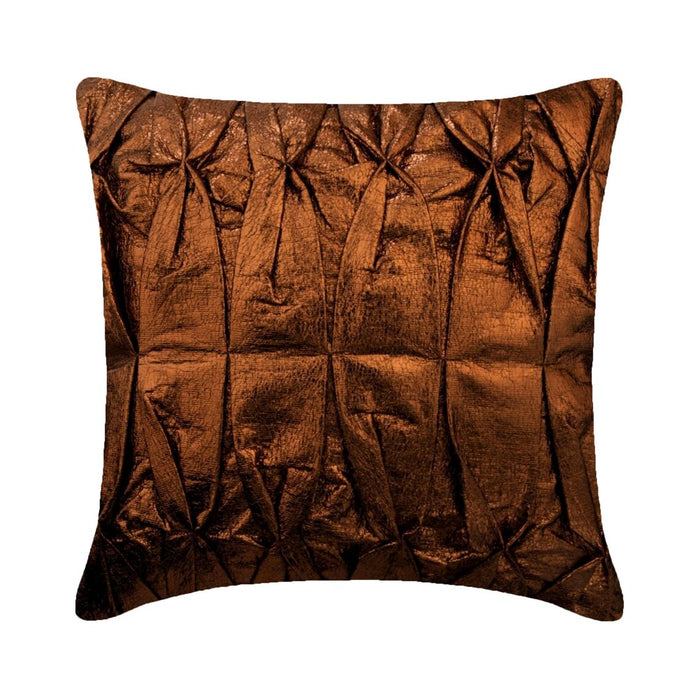 Stunning Bronzer - Copper Faux Leather Throw Pillow Cover