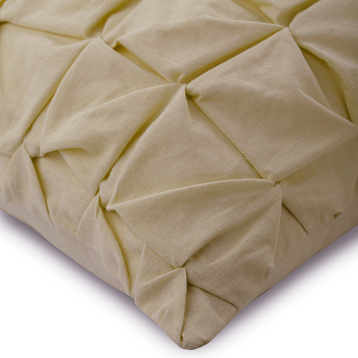 Summer Brewery - Yellow Cotton Linen Throw Pillow Cover