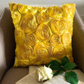Sun Blooms - Yellow Art Silk Decorative Euro Sham
