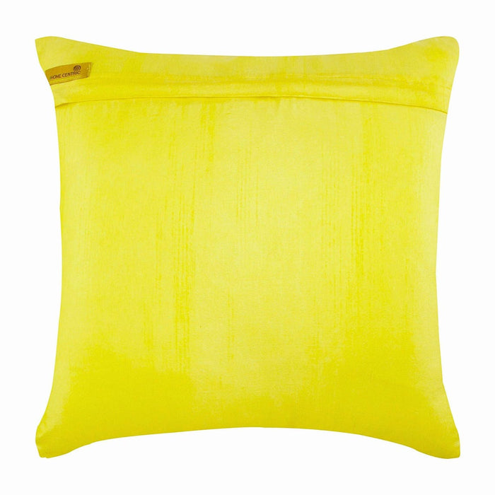 Sunny Yellow Blooms - Yellow Art Silk Throw Pillow Cover