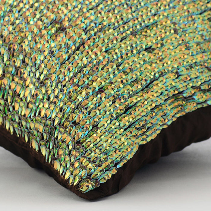 Supernova - Peacock Green Art Silk Decorative Euro Sham
