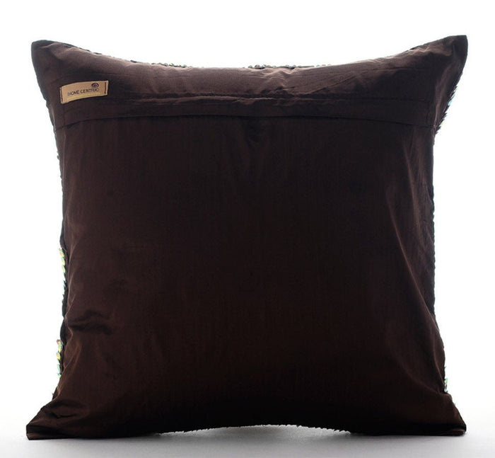 Supernova - Peacock Green Art Silk Decorative Euro Sham