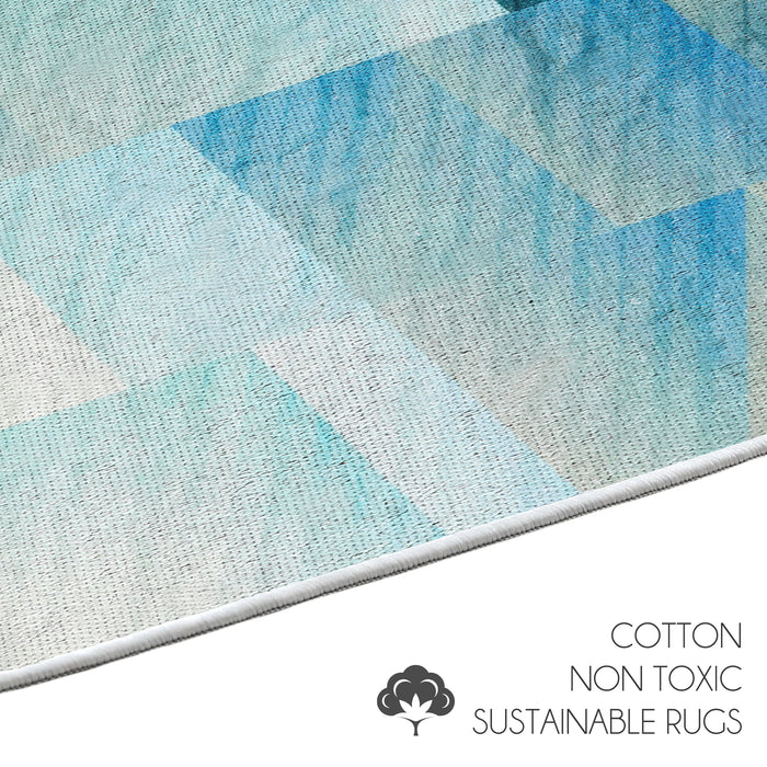 Sussexhome Sea Collection 2 x 3 Foot Heavy Duty Low Pile  Landing Rug Runner - Ultra