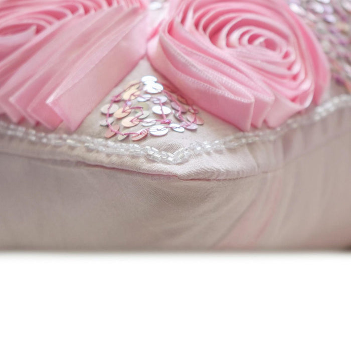 Sweet Kisses - Pink Art Silk Decorative Euro Sham