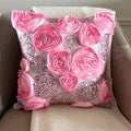 Sweet Kisses - Pink Art Silk Throw Pillow Cover