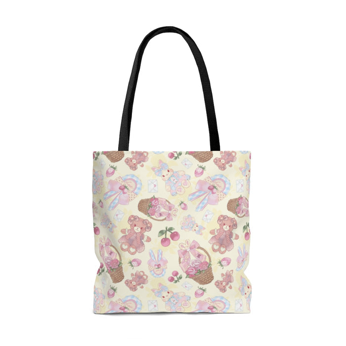 Sweet Teddy Tote Bag (Cream) features a charming pastel design, perfect for any outfit and everyday use.