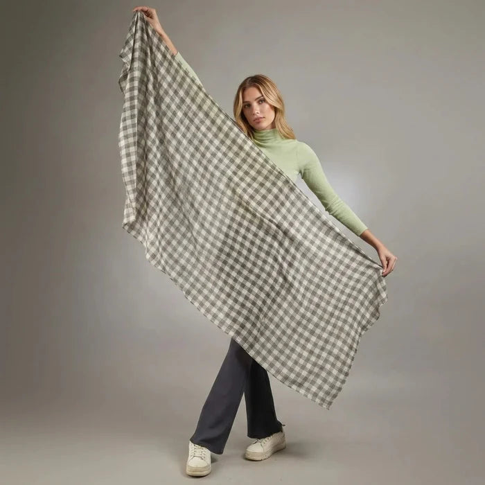 Sylvie Merino Wool Scarf – Grey | 70 x 180 cm - Suzie Anderson Home