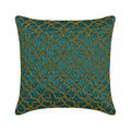 Teal Geometry - Teal Blue Art Silk Throw Pillow Cover