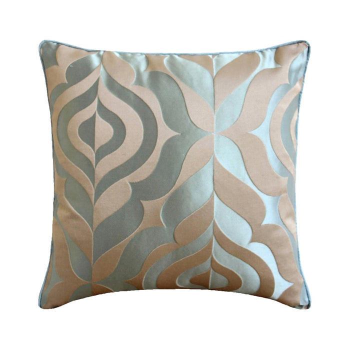 Teal Luxury - Teal Blue Jacquard Weave Decorative Euro Sham