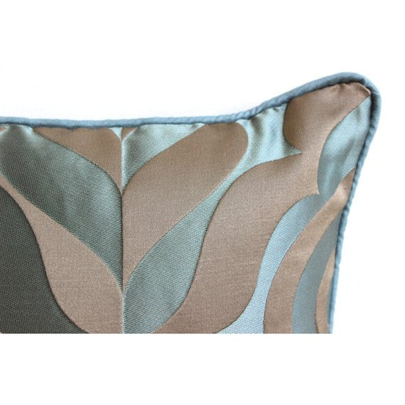 Teal Luxury - Teal Blue Jacquard Weave Decorative Euro Sham