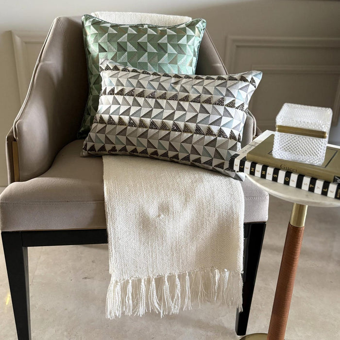Teal Moire Effects - Teal Blue Silk Throw Pillow Cover