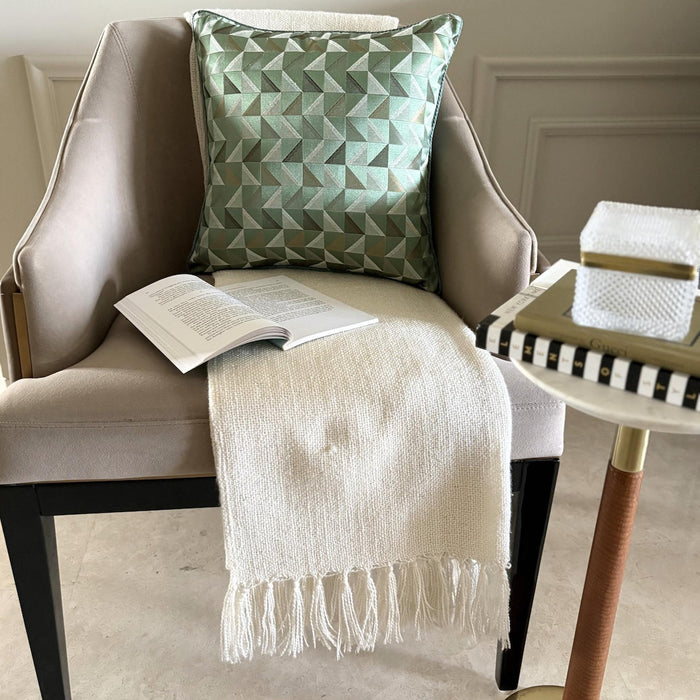 Teal Moire Effects - Teal Blue Silk Throw Pillow Cover