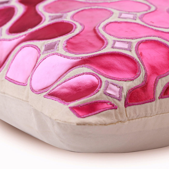 Techno Boogie - Metallic Pink Faux Leather Decorative Euro Sham