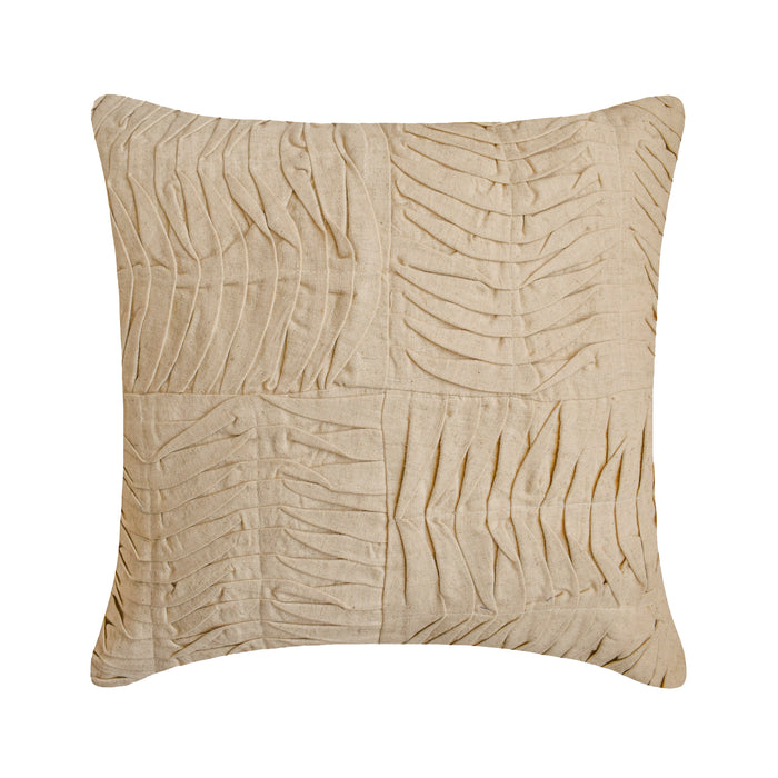 Tender Waves - Natural Beige Cotton Linen Decorative Euro Sham