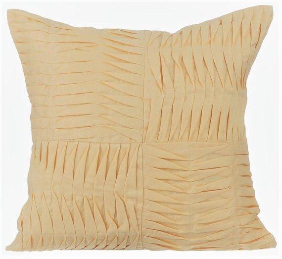 Tender Waves - Natural Beige Cotton Linen Decorative Euro Sham