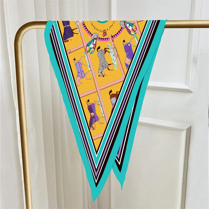 Tersa Yellow Silk Diamond Scarf