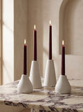 Textured Ceramic Candlesticks - Set of 4