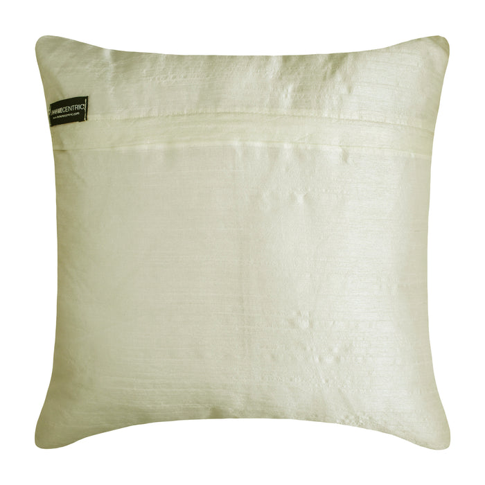Thats Satin Ribbon - Ivory Art Silk Decorative Euro Sham