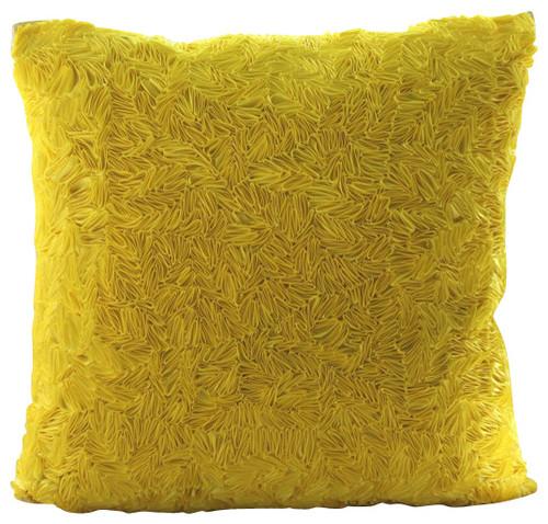 Thats Satin Ribbon - Ivory Art Silk Decorative Euro Sham