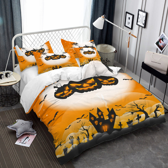 The Creepy Pumpkin 3PC Duvet Bedding Set