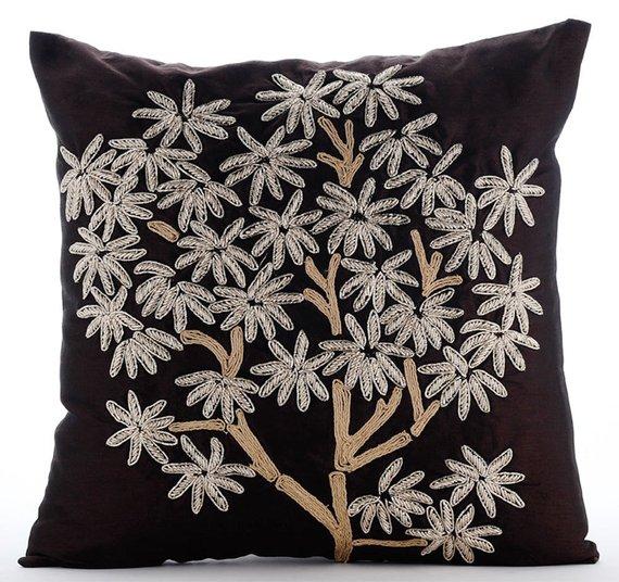 The Desert Life Brown Silk Decorative Euro Sham