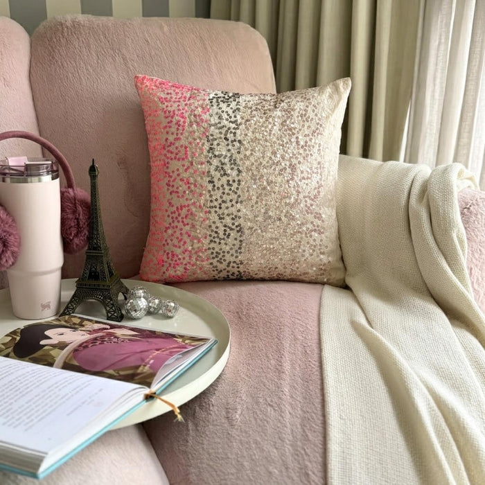 The Faraway Land - Pink Art Silk Throw Pillow Cover