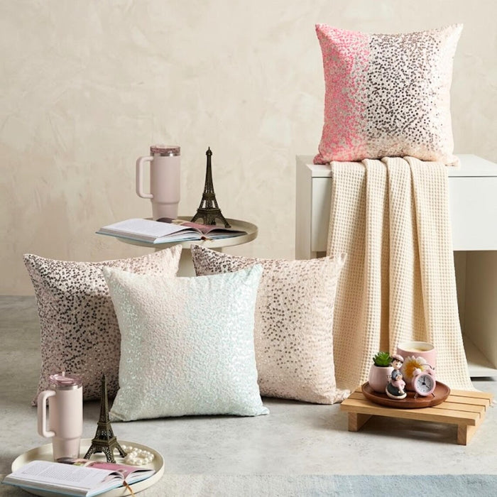 The Faraway Land - Pink Art Silk Throw Pillow Cover