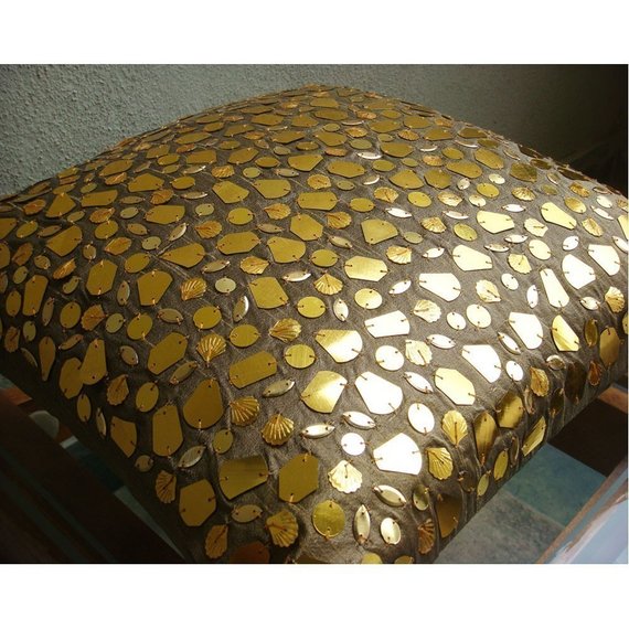 The Gold Mosiac Throw Pillow Cover