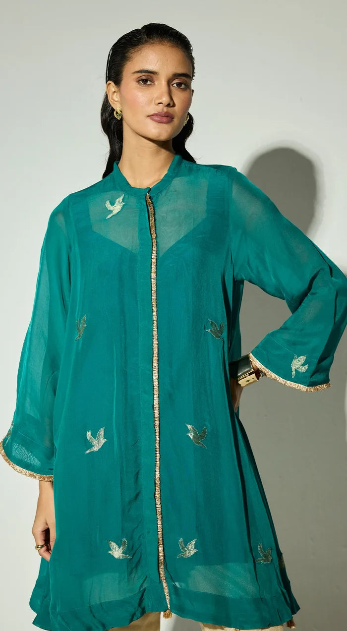 Peacock motif kurta set