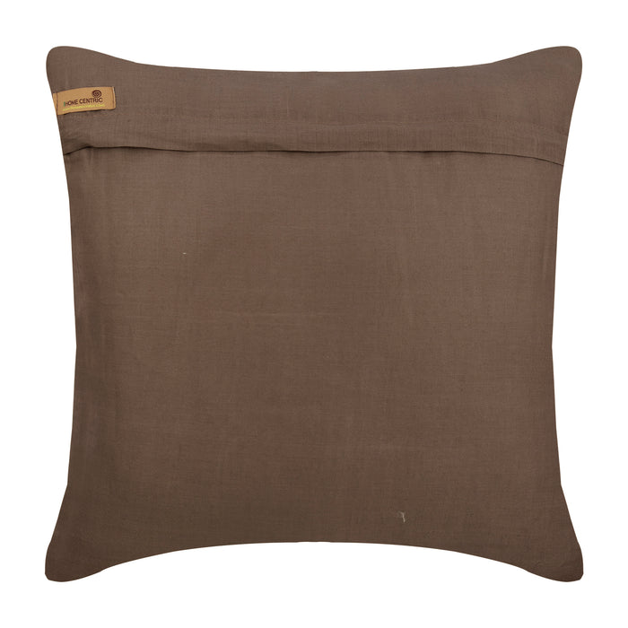 Together We Grow - Brown Cotton Linen Throw Pillow Cover