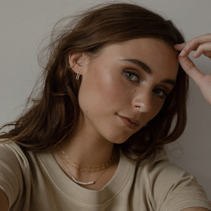 Gold Dainty Staple Earrings